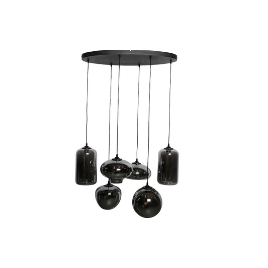 Hanglamp Fade – 6 Lichtpunten – Smoke Glas – Eettafel Ovaal – afbeelding 2