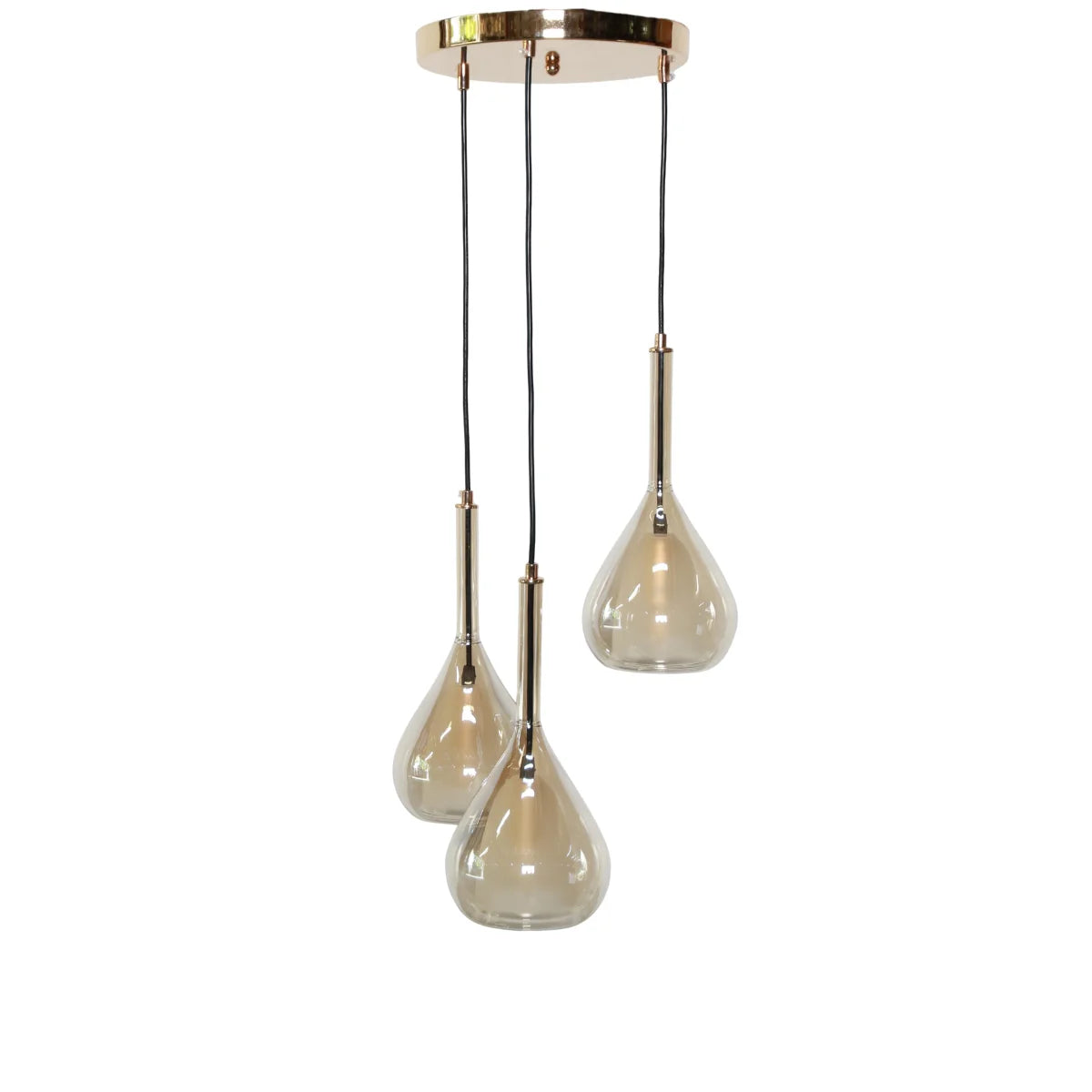 Hanglamp Mocha – 3 Lichtpunten – Amber Glas – afbeelding 3