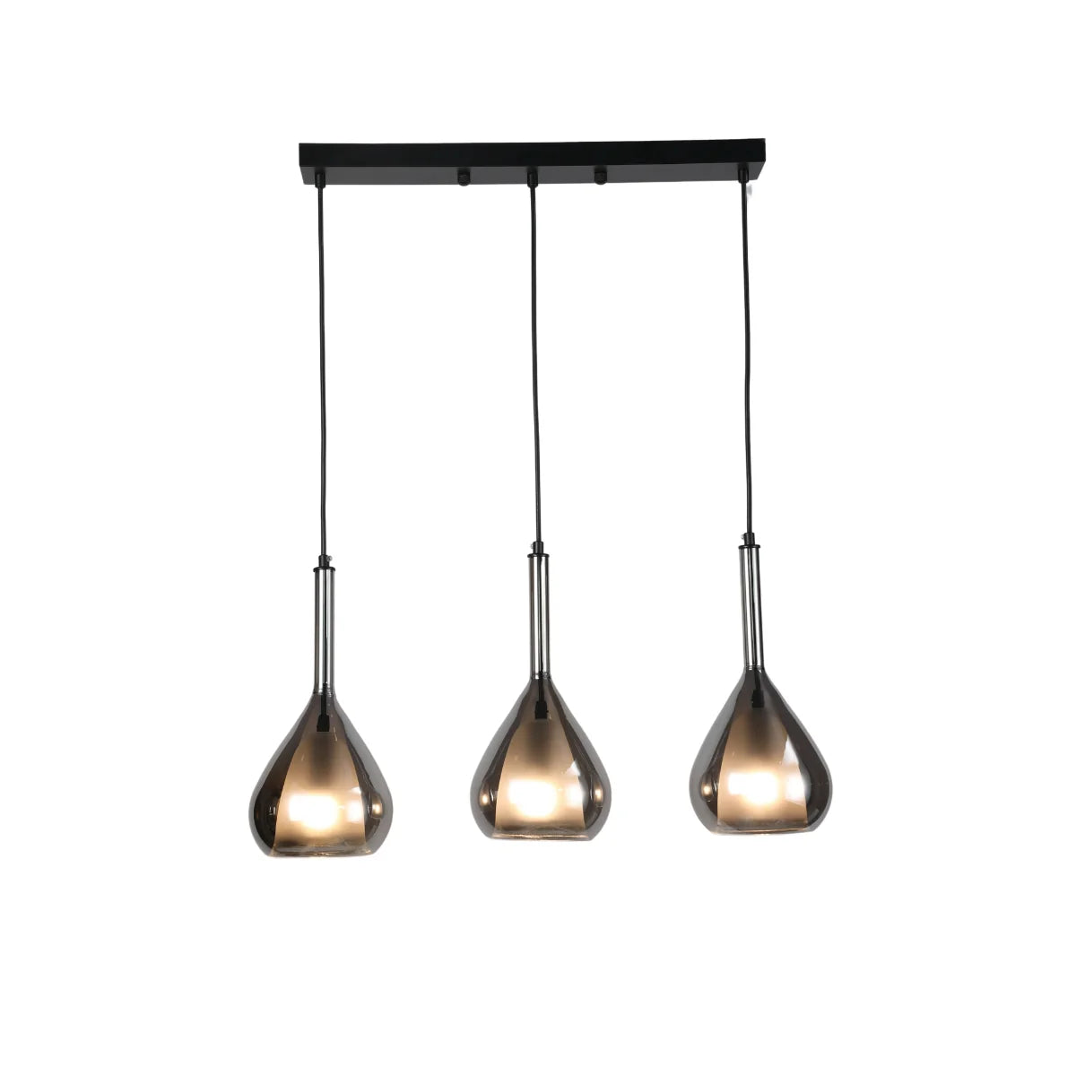 Hanglamp Mocha – 3 Lichtpunten – Smoke Glas – Eettafel 55 cm – afbeelding 2
