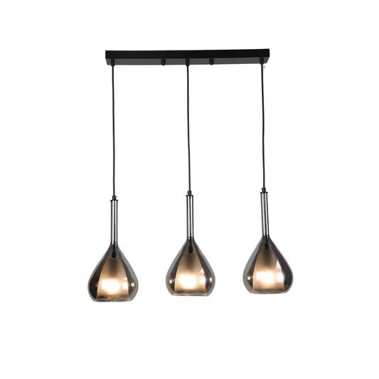 Hanglamp Mocha – 3 Lichtpunten – Smoke Glas – Eettafel 55 cm – afbeelding 2