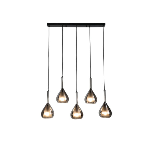 Hanglamp Mocha – 5 Lichtpunten – Smoke Glas – Eettafel – afbeelding 2