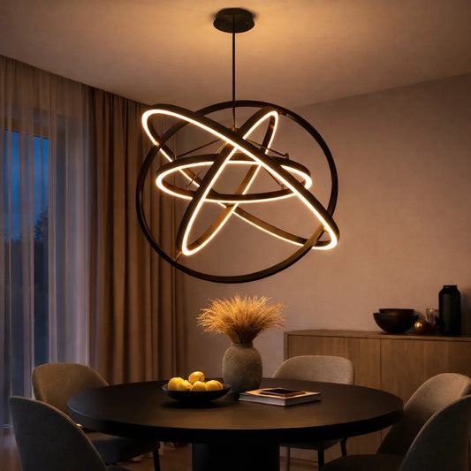 Hanglamp Noven – LED – Zwart – 4 Ringen – afbeelding 2
