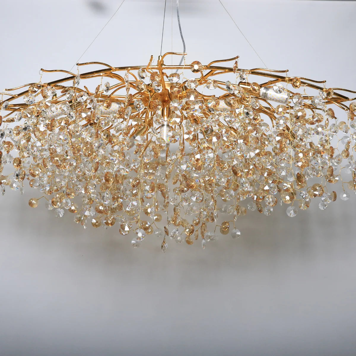 Hanglamp Reva – Kristal Goud – Eettafel 120 cm – afbeelding 4