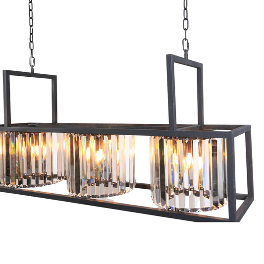 Hanglamp Rune – Kristal Zwart – 9 Lichtpunten – Eettafel – afbeelding 2