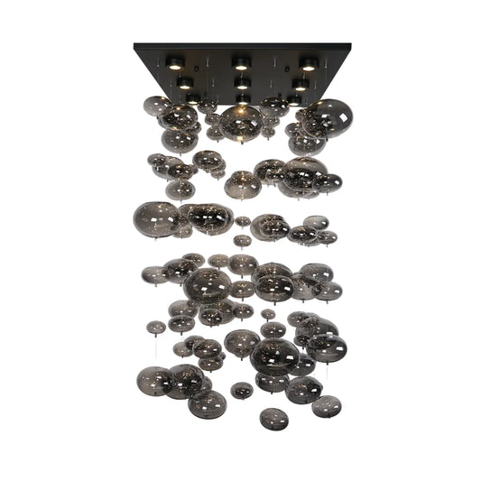 Hanglamp Umi – Bubbels – LED – Antraciet – 60x60cm – afbeelding 2