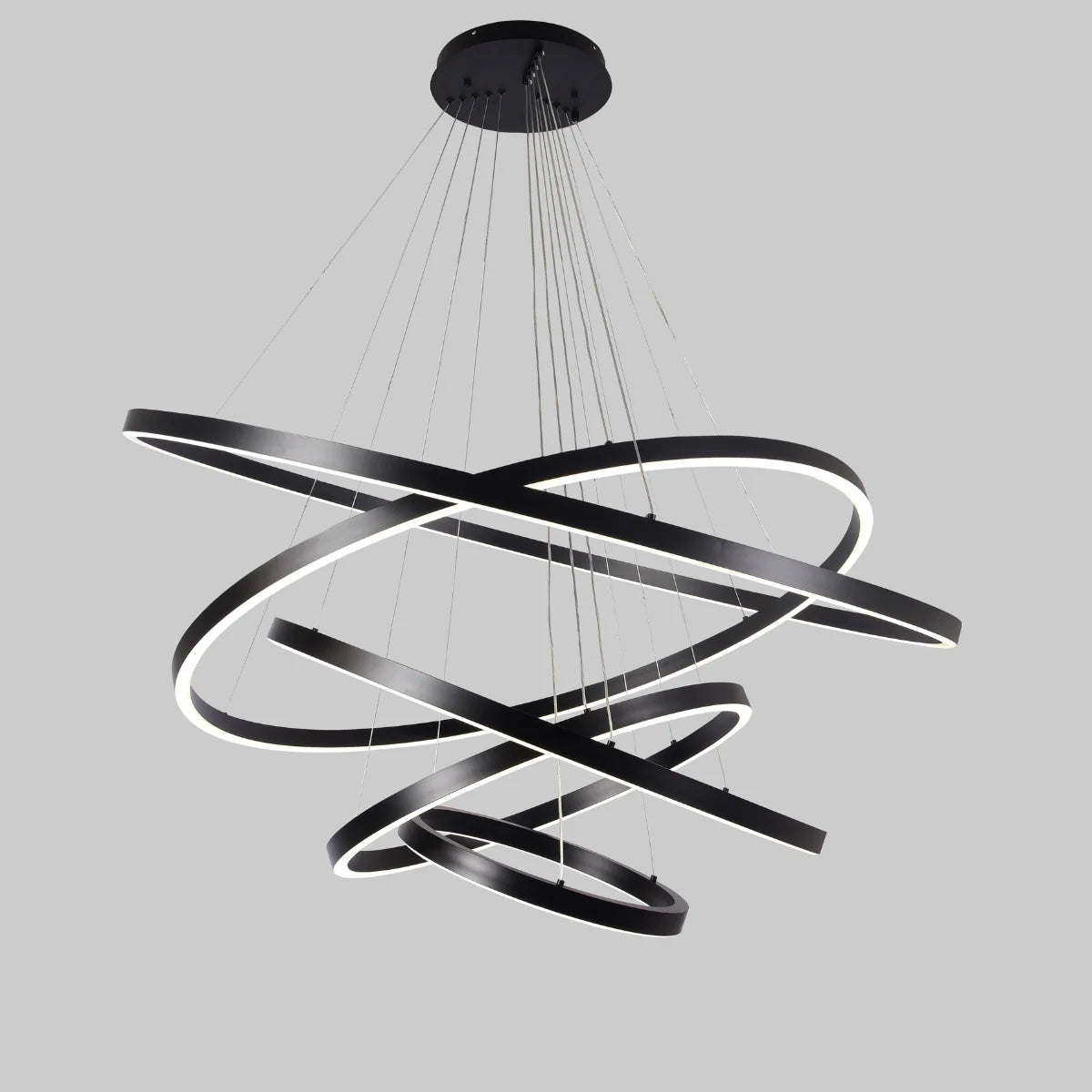 Hanglamp Valio – LED – Zwart – 5 Ringen – Ø120 cm – afbeelding 3