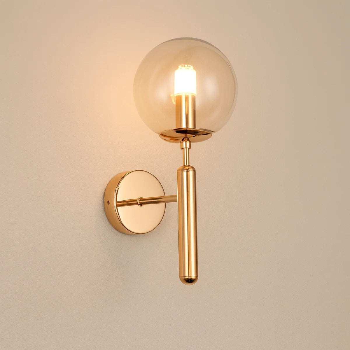 Wandlamp Cairo – Amber Glas