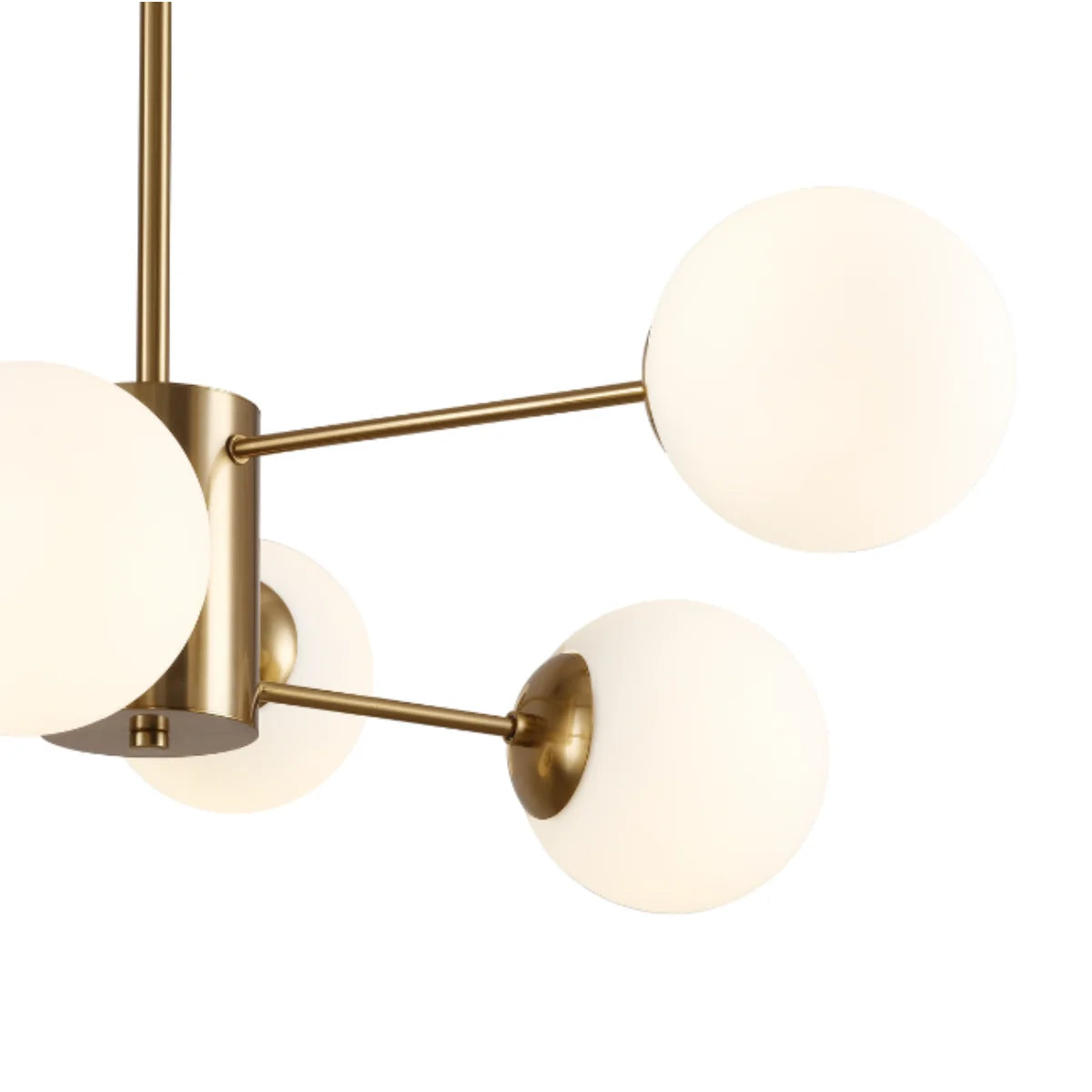 Hanglamp Amali – 8 Lichtpunten – Opaal Glas Brushed Gold – Ø80 cm – afbeelding 4