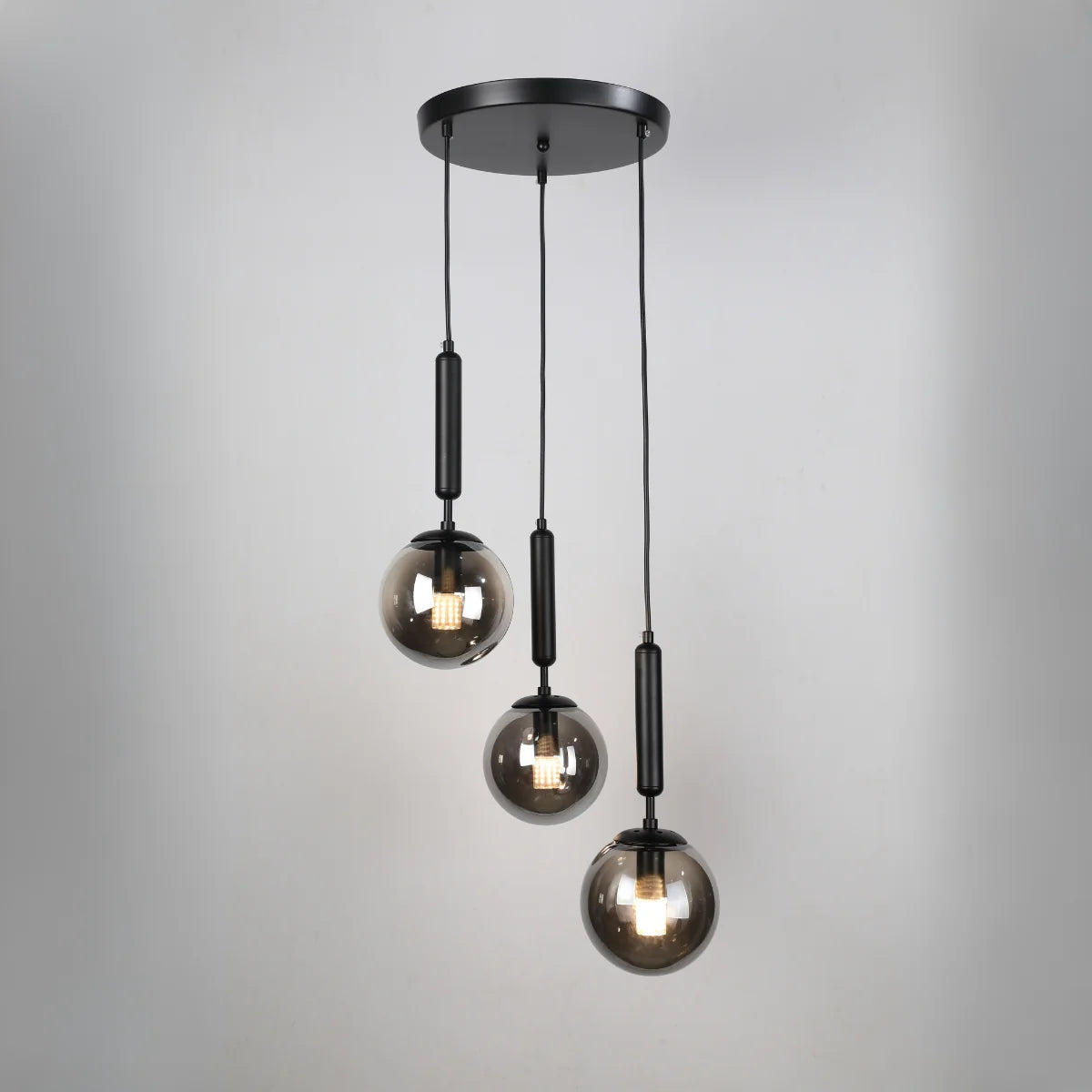 Hanglamp Cairo – 3 Lichtpunten – Smoke Glas – Ø41 cm – afbeelding 2