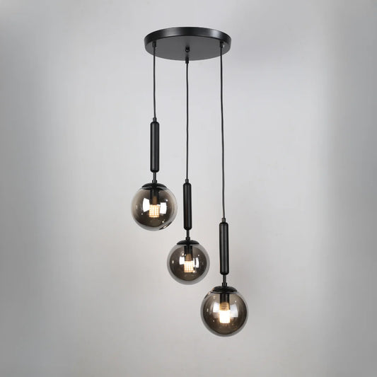 Hanglamp Cairo – 3 Lichtpunten – Smoke Glas – Ø41 cm – afbeelding 2