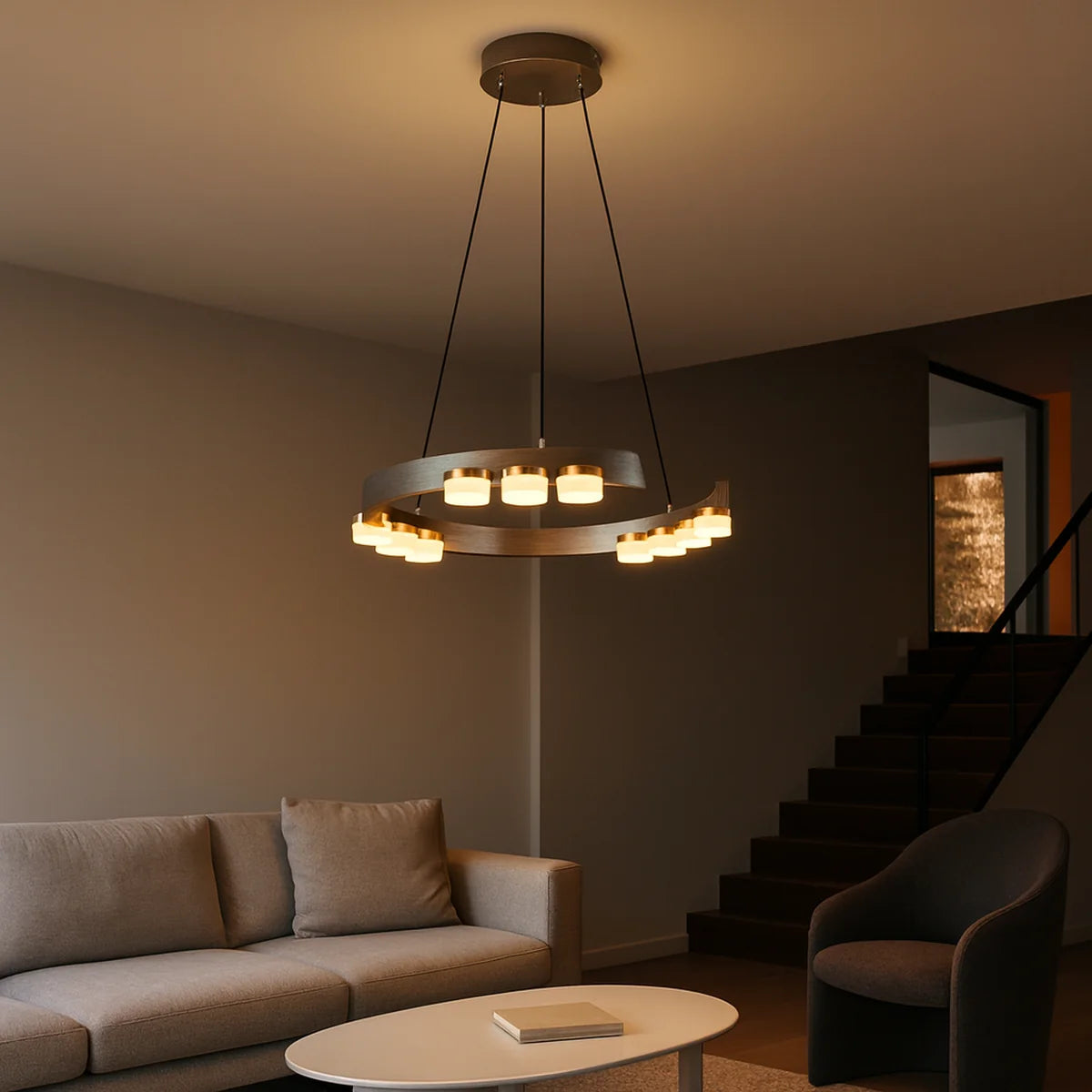 Hanglamp Celo – LED – Gun Grey – Ø45 cm