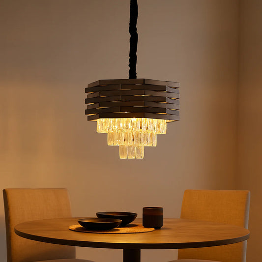 Hanglamp Chryso – Kristal Antraciet – Ø40 cm