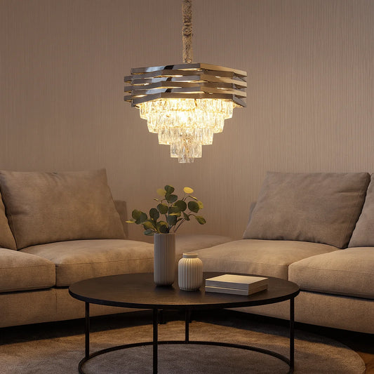 Hanglamp Chryso – Kristal Chroom – Ø50 cm
