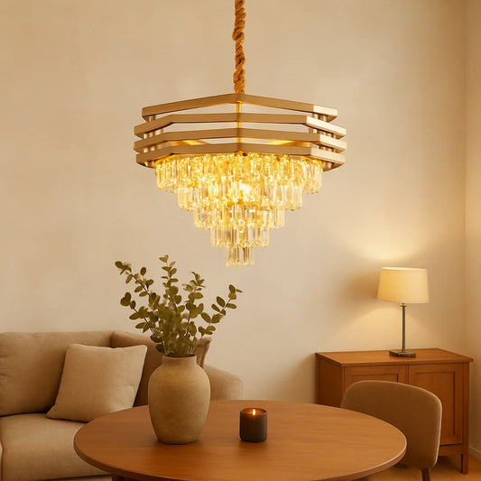 Hanglamp Chryso – Kristal Goud – Ø50 cm