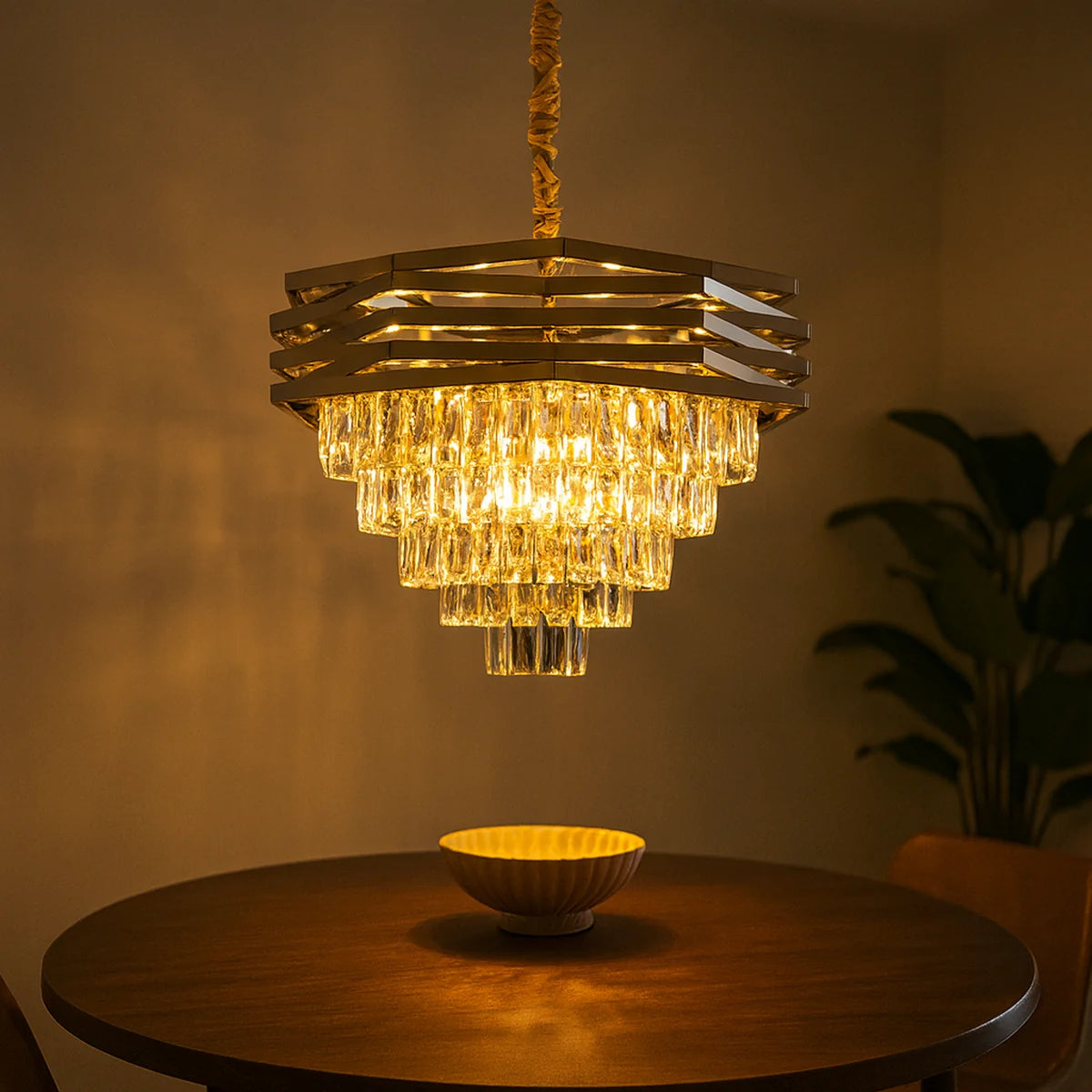 Hanglamp Chryso – Kristal Goud – Ø60 cm – afbeelding 4