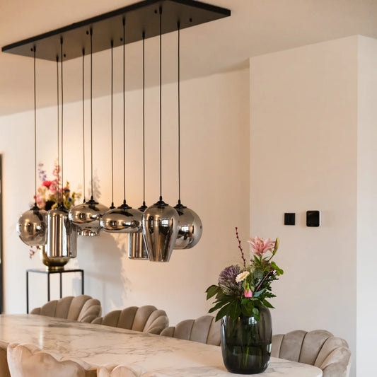 Hanglamp Fade – 10 Lichtpunten – Smoke Glas – Eettafel