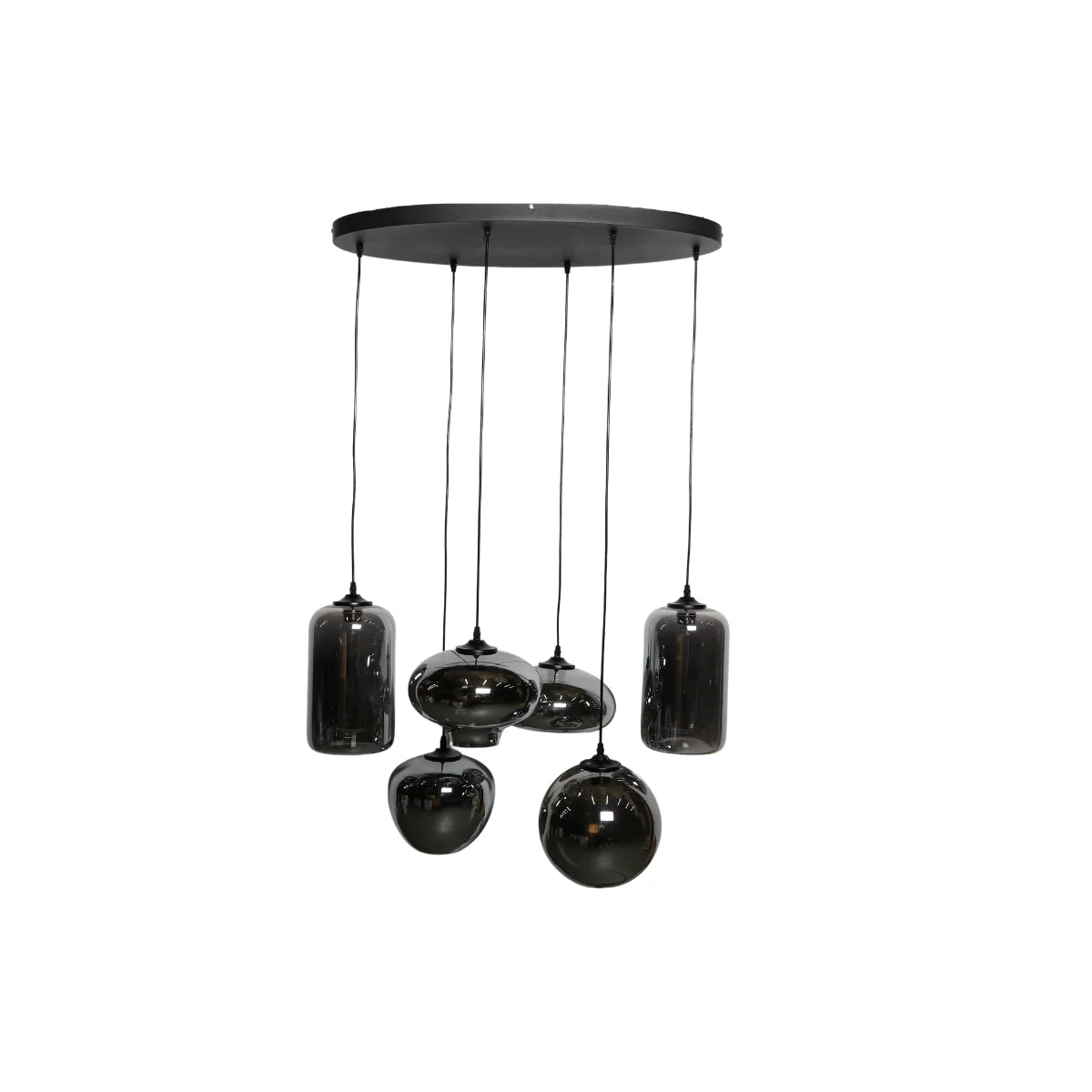 Hanglamp Fade – 6 Lichtpunten – Smoke Glas – Eettafel Ovaal – afbeelding 2
