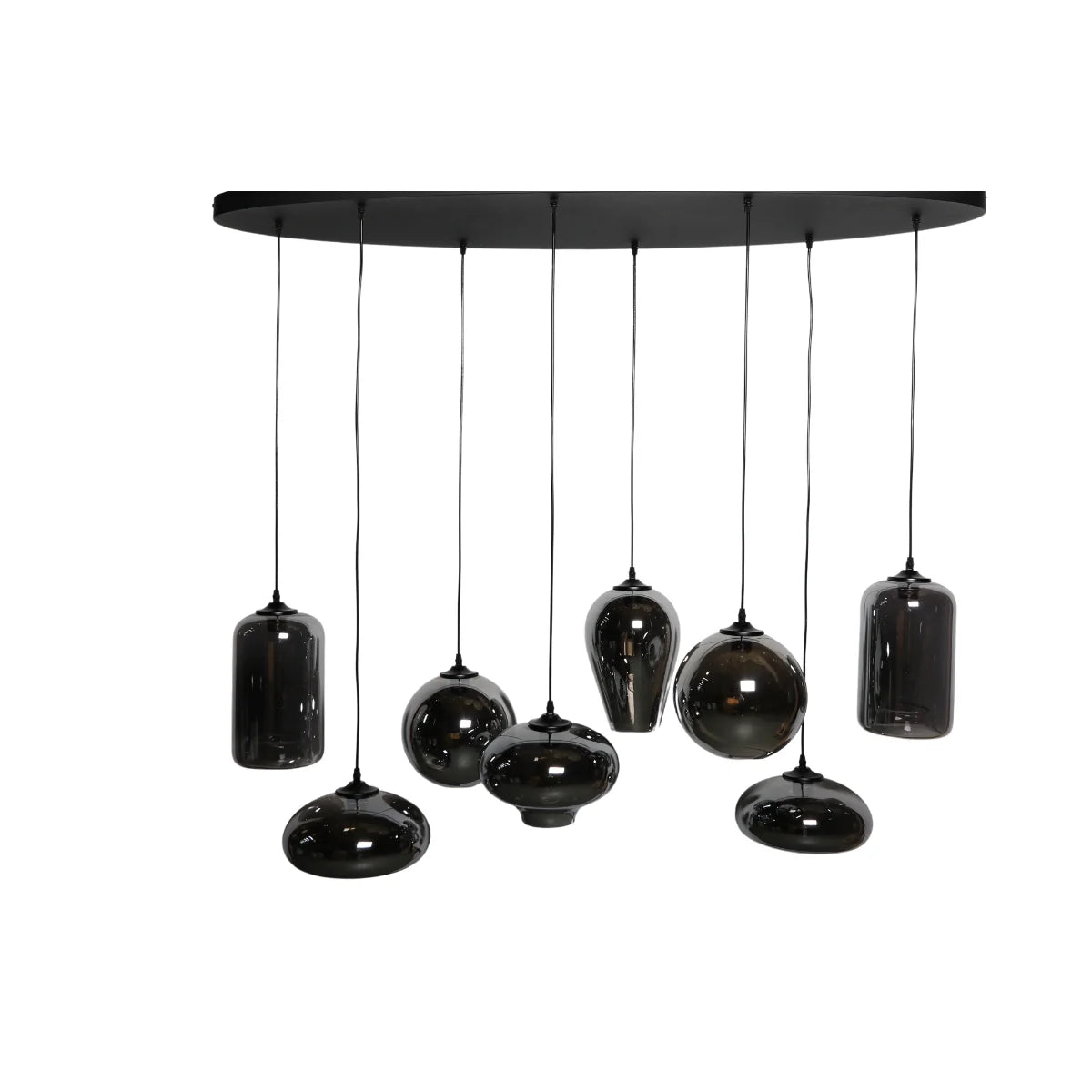 Hanglamp Fade – 8 Lichtpunten – Smoke Glas – Eettafel Ovaal – afbeelding 2