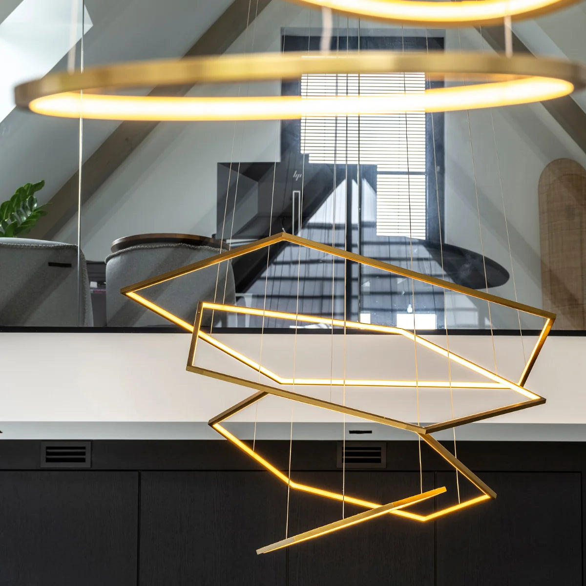 Hanglamp Isla – Brushed Gold – 6 Ringen – afbeelding 2