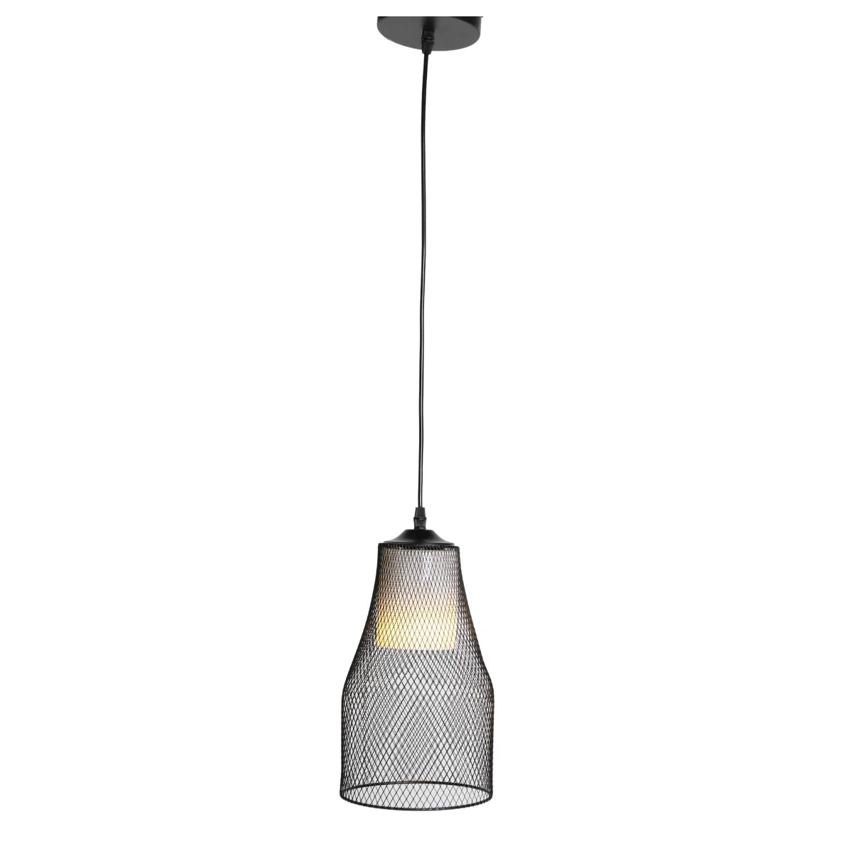 Hanglamp Kael – Opaal Glas Zwart – Ø17 cm – afbeelding 2