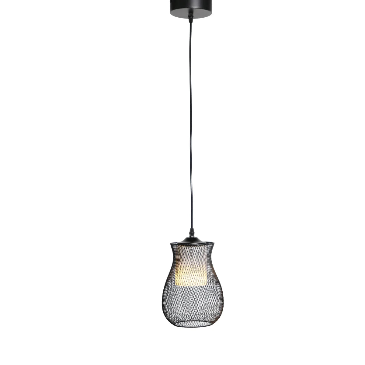Hanglamp Kael – Opaal Glas Zwart – Ø18 cm – afbeelding 2