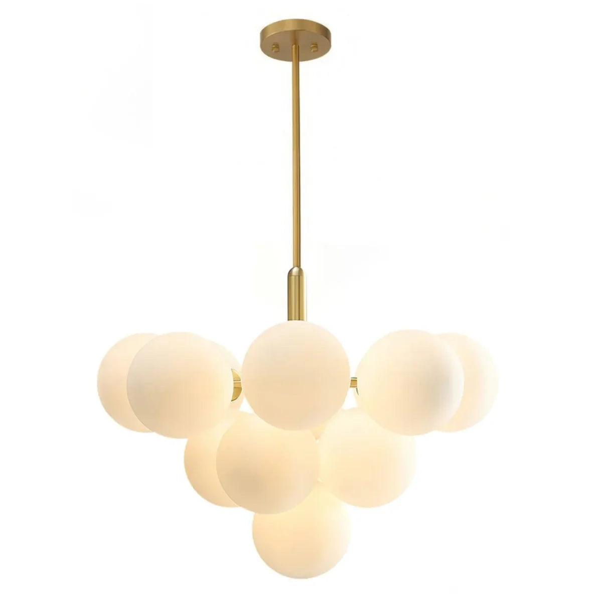 Hanglamp Kira – Opaal Glas Brushed Gold – Ø60 cm – afbeelding 2
