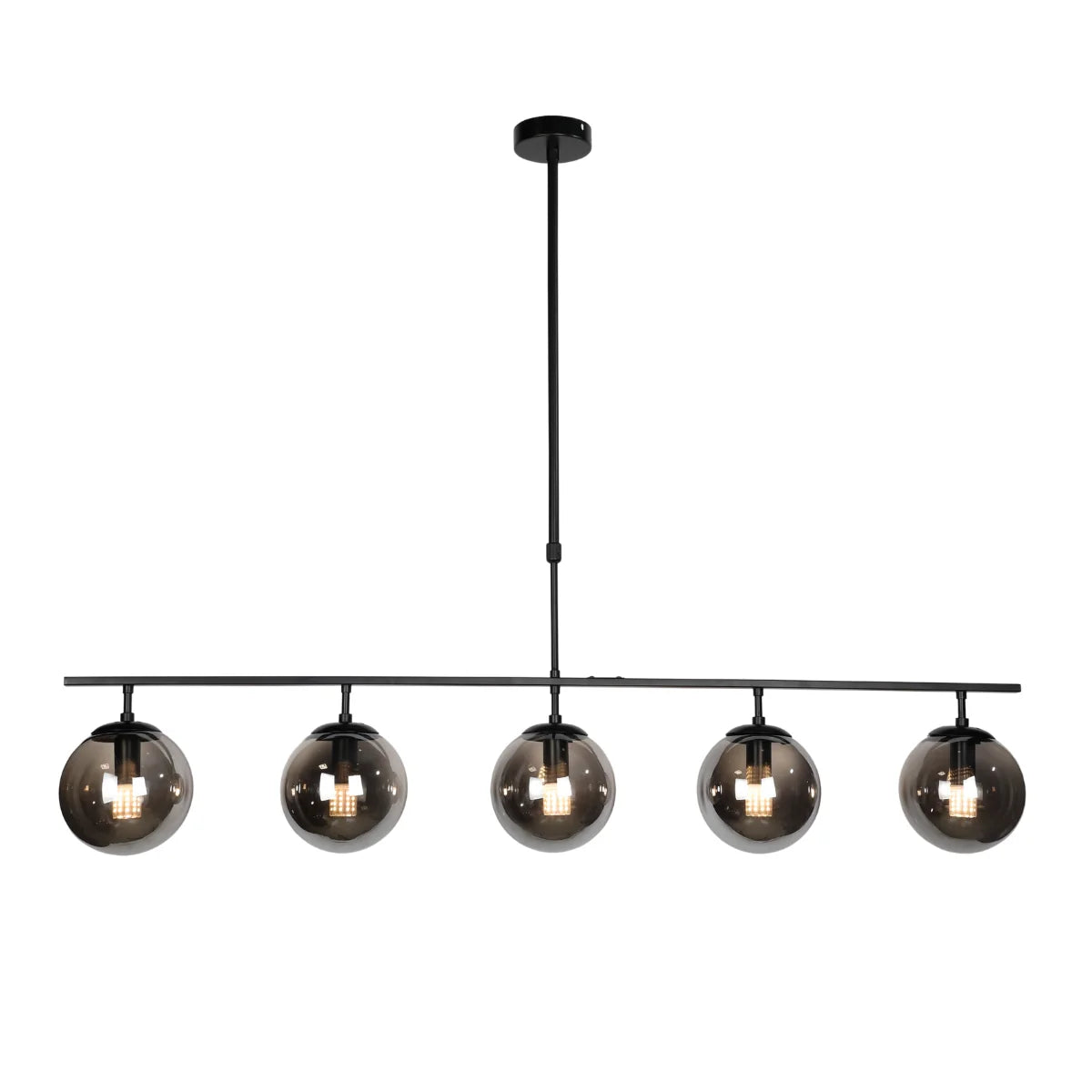 Hanglamp Lava – 5 Lichtpunten – Smoke Glas – Eettafel 114 cm – afbeelding 2