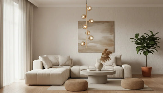 Hanglamp Lava – 7 Lichtpunten – Amber Glas