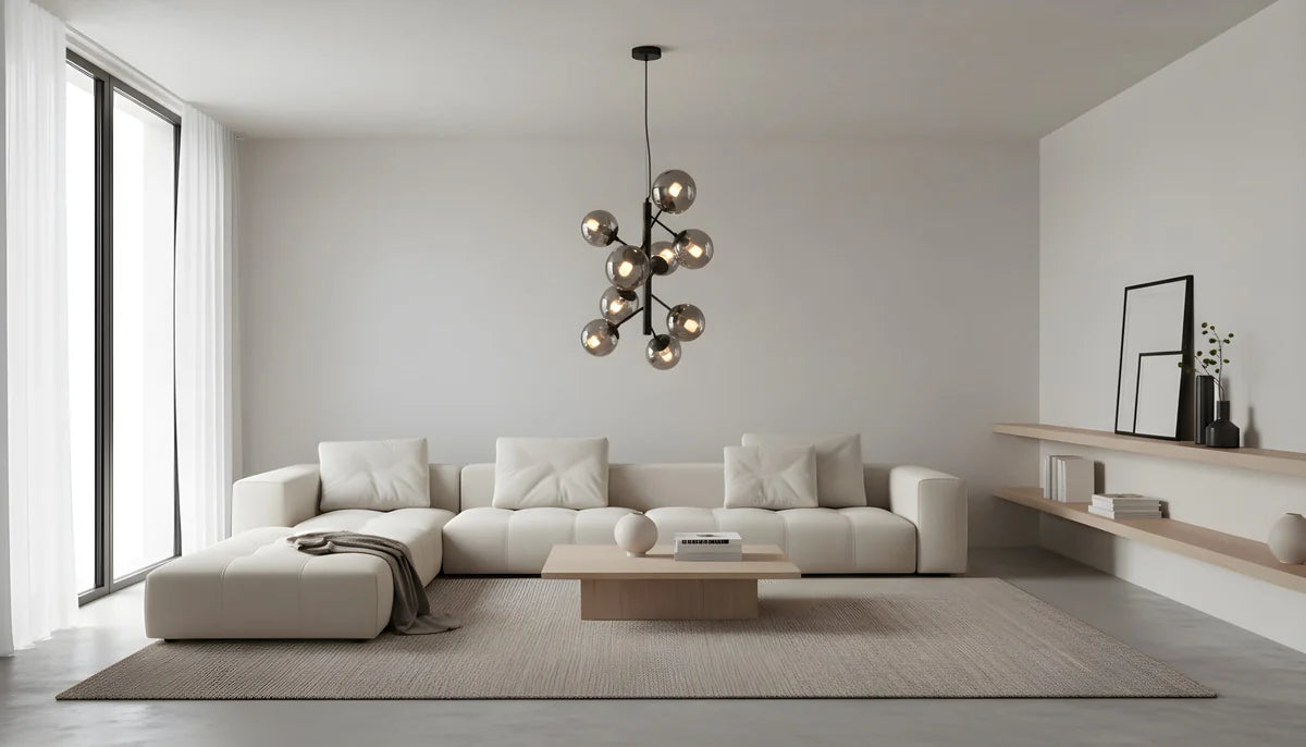 Hanglamp Lava – 9 Lichtpunten – Smoke Glas