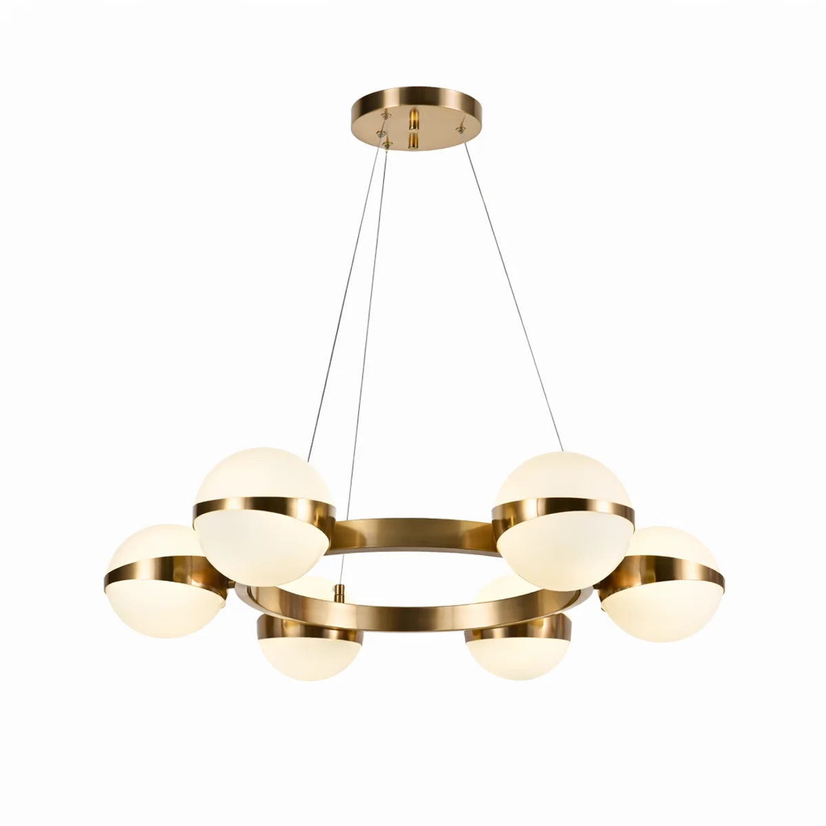 Hanglamp Lyse – 6 Lichtpunten – Brushed Gold – Ø65 cm – afbeelding 2