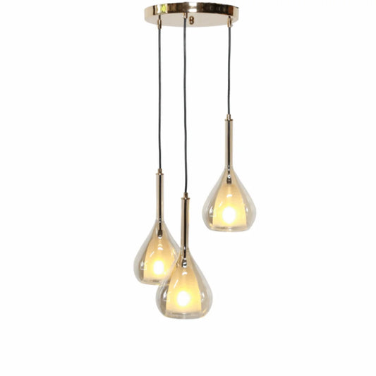 Hanglamp Mocha – 3 Lichtpunten – Amber Glas – afbeelding 2
