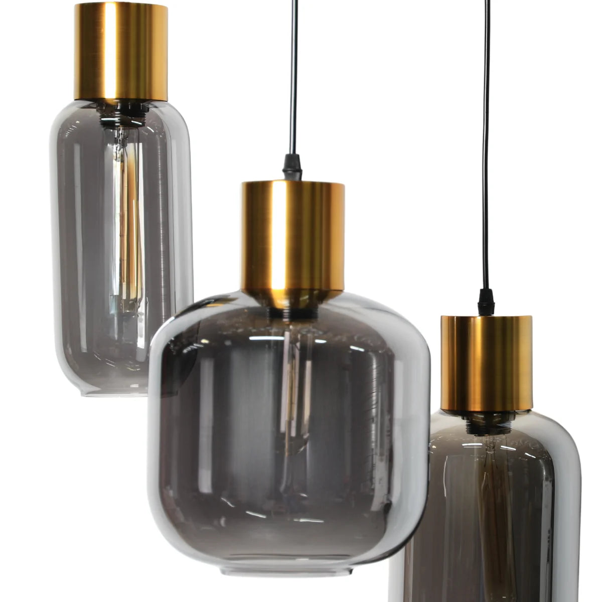 Hanglamp Nour – Smoke Glas Goud – Ø12 cm – afbeelding 4
