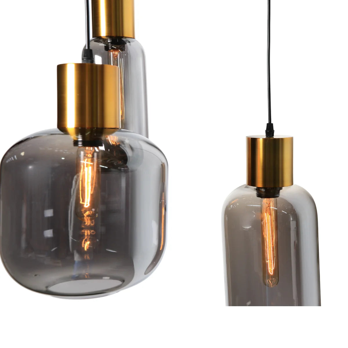 Hanglamp Nour – Smoke Glas Goud – Ø12 cm – afbeelding 5
