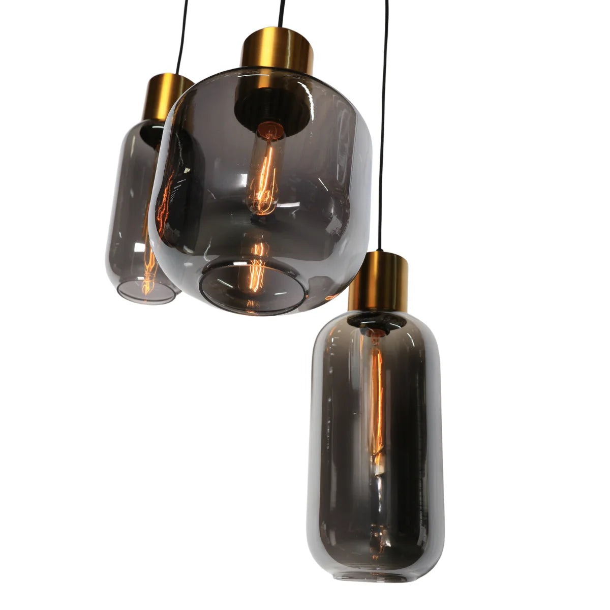 Hanglamp Nour – Smoke Glas Goud – Ø12 cm – afbeelding 6