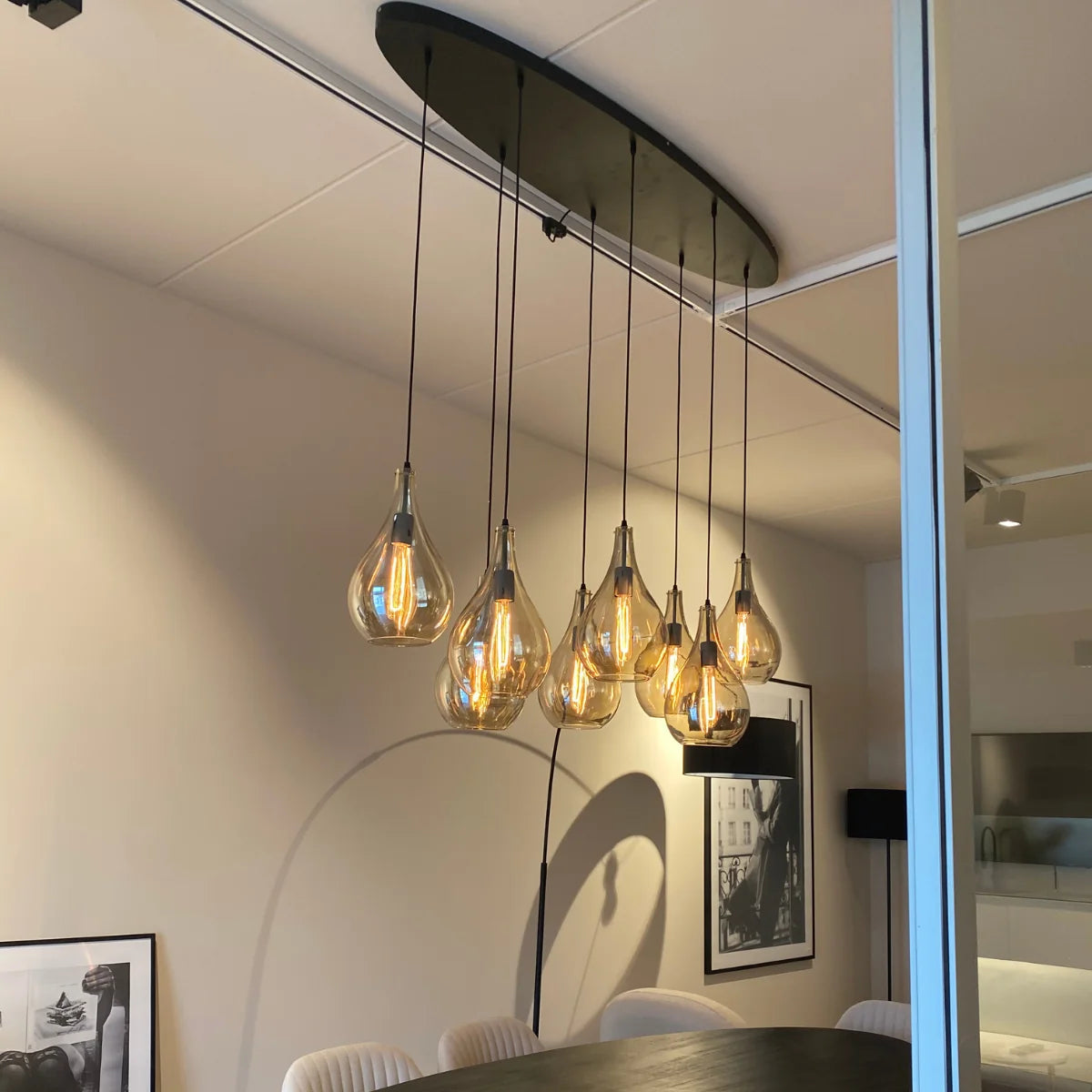 Hanglamp Ochre – 5 Lichtpunten – Amber Glas – afbeelding 4
