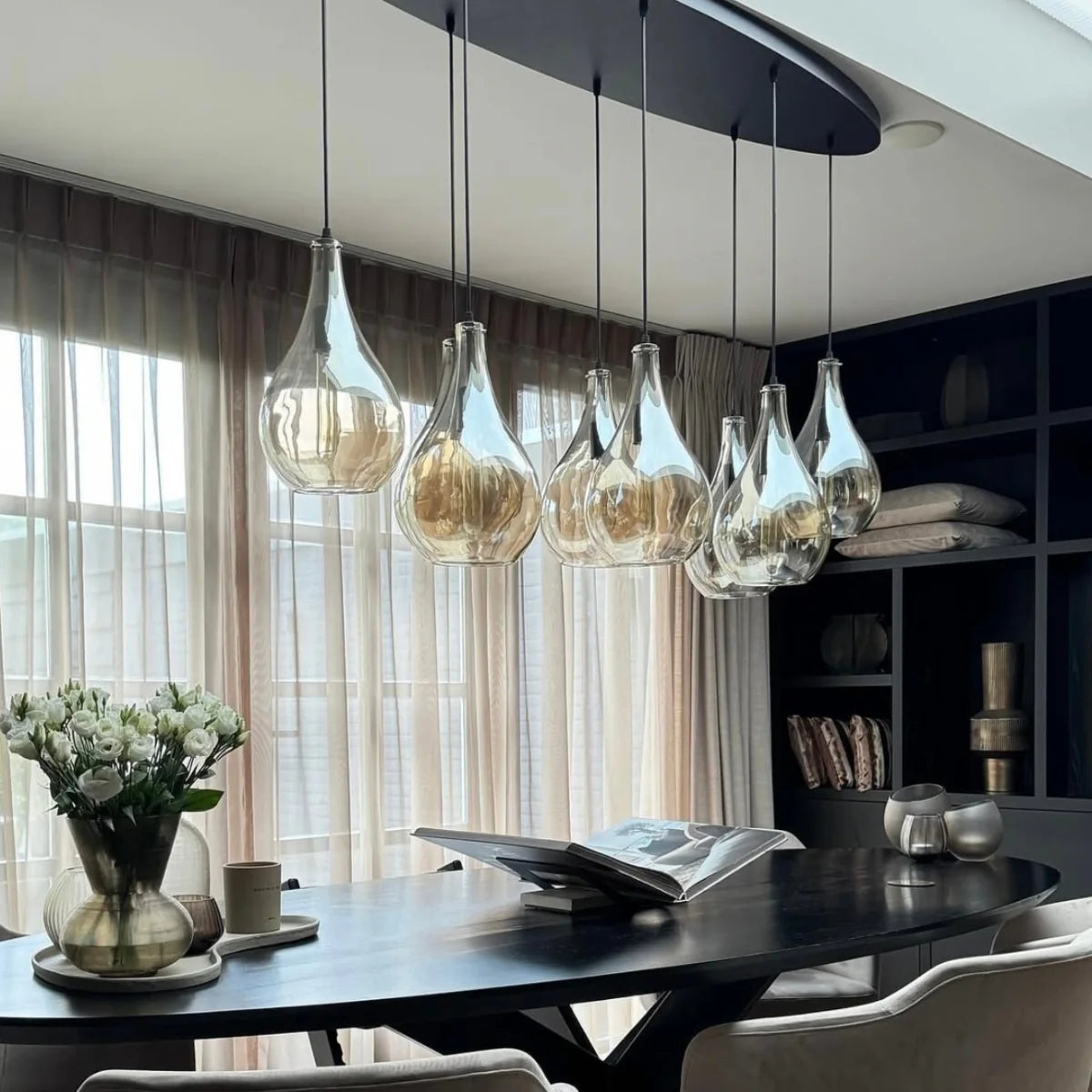 Hanglamp Ochre – 5 Lichtpunten – Amber Glas – afbeelding 5