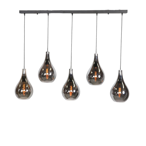 Hanglamp Ochre – 5 Lichtpunten – Smoke Glas – Eettafel