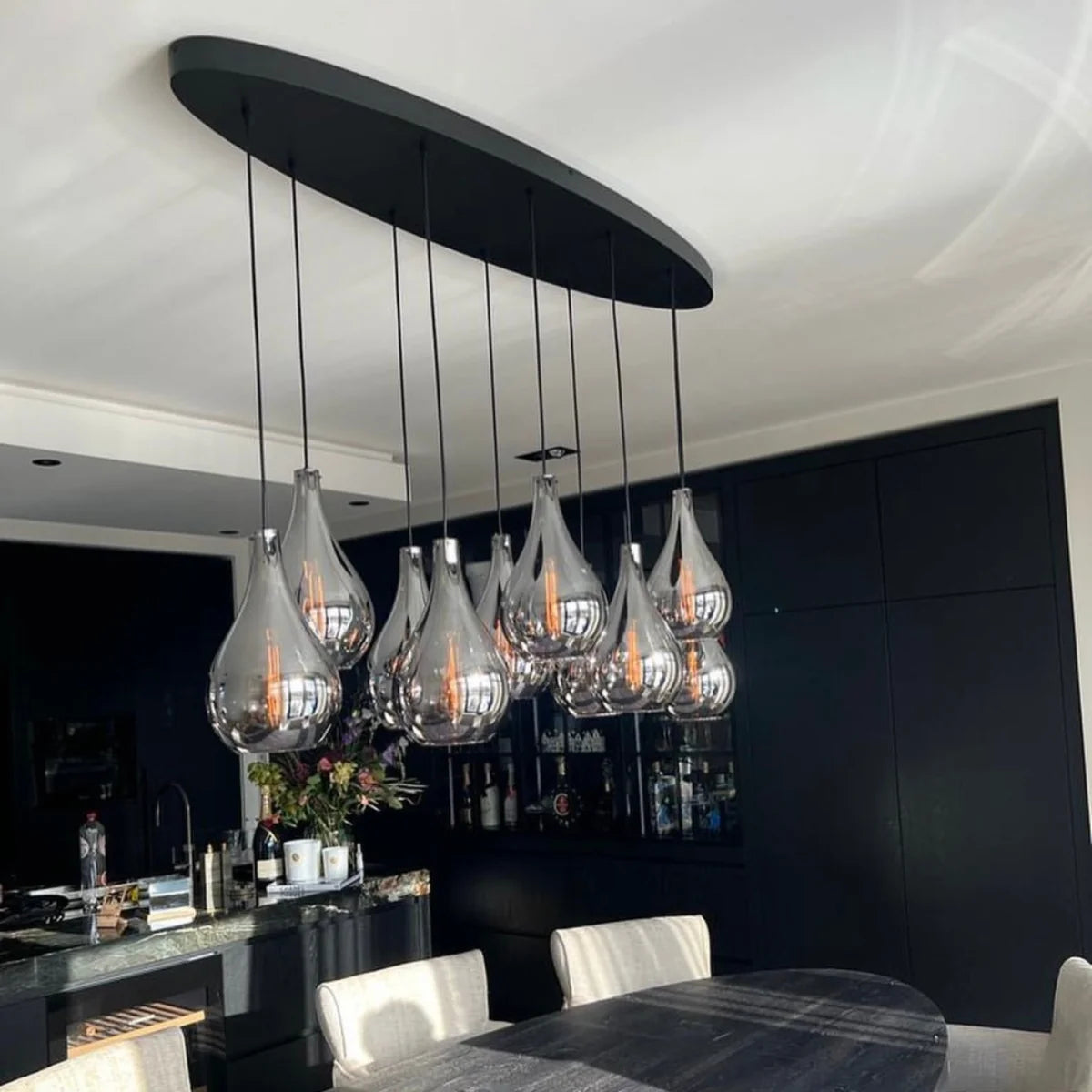 Hanglamp Ochre – 5 Lichtpunten – Smoke Glas – Eettafel – afbeelding 3