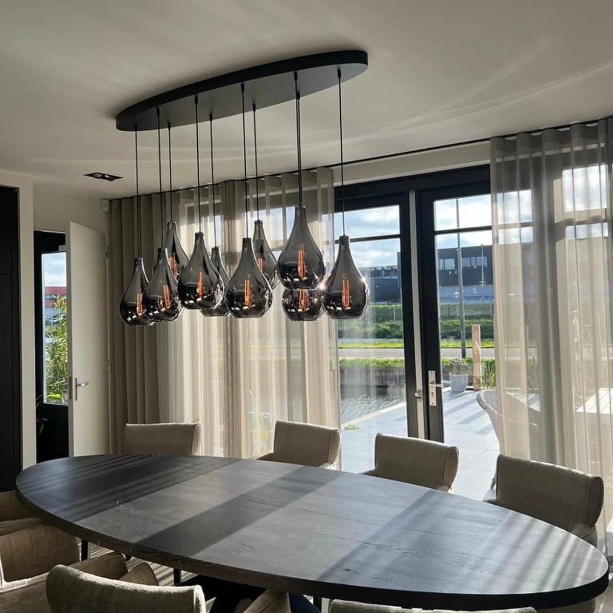 Hanglamp Ochre – 5 Lichtpunten – Smoke Glas – Eettafel – afbeelding 4