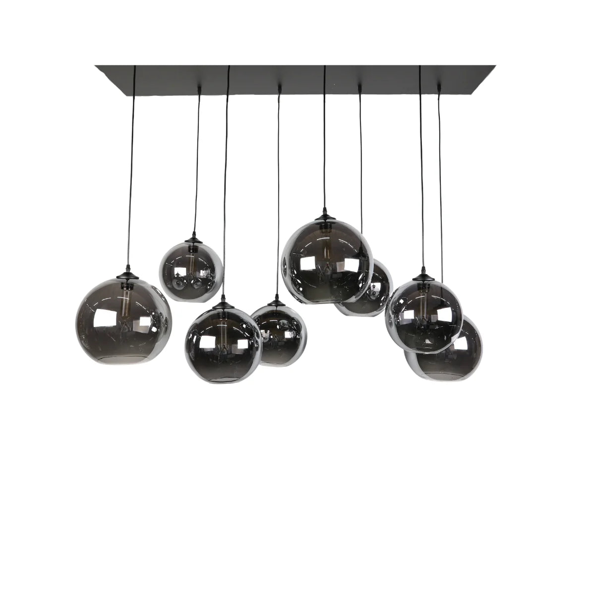 Hanglamp Ostuni – 8 Lichtpunten – Smoke Glas – Eettafel 145 cm – afbeelding 3