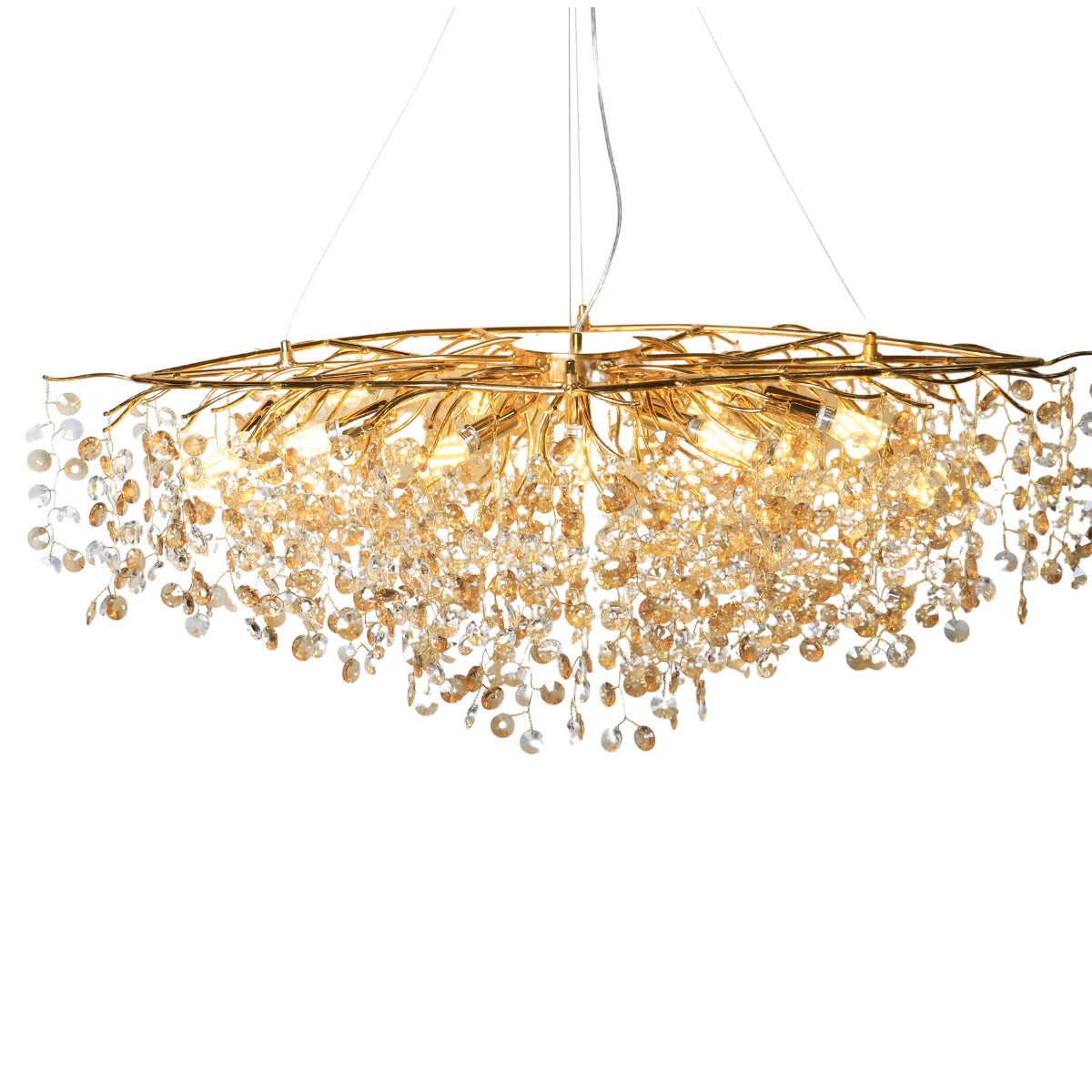 Hanglamp Reva – Kristal Goud – Eettafel 120 cm – afbeelding 2