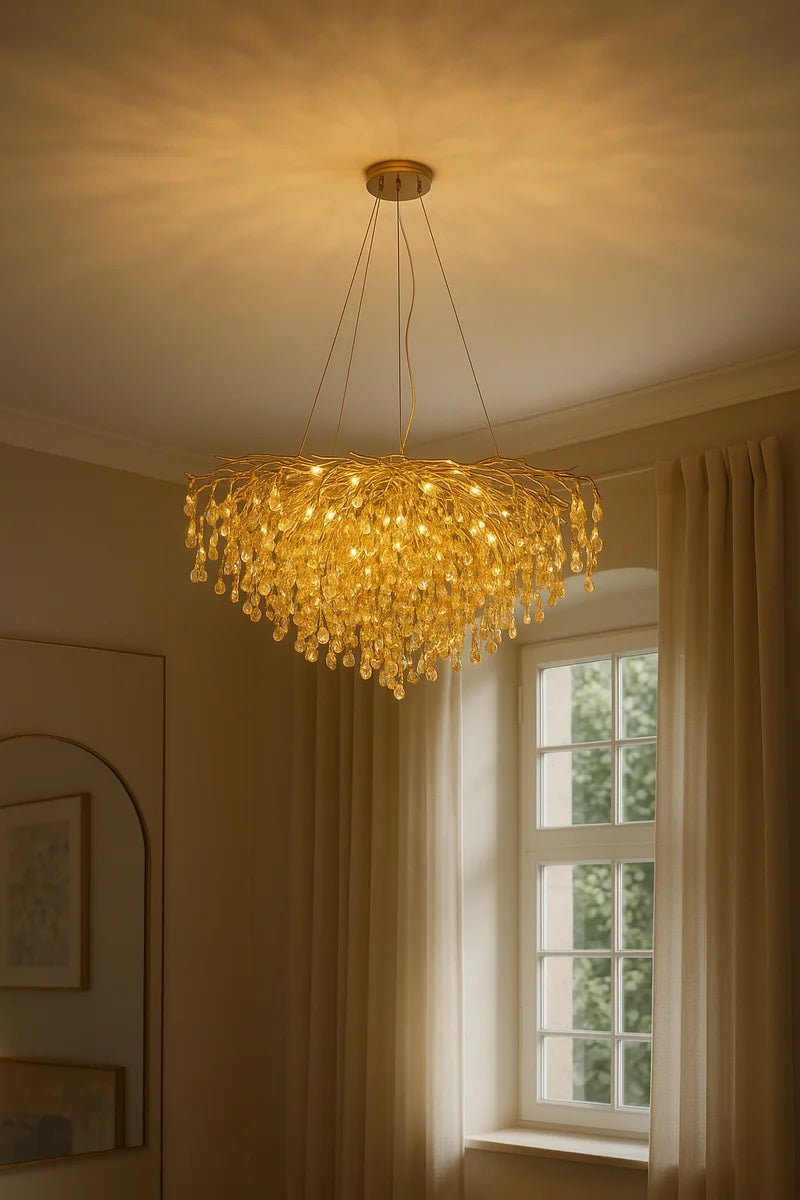 Hanglamp Reva – Kristal Goud – Ø65 cm
