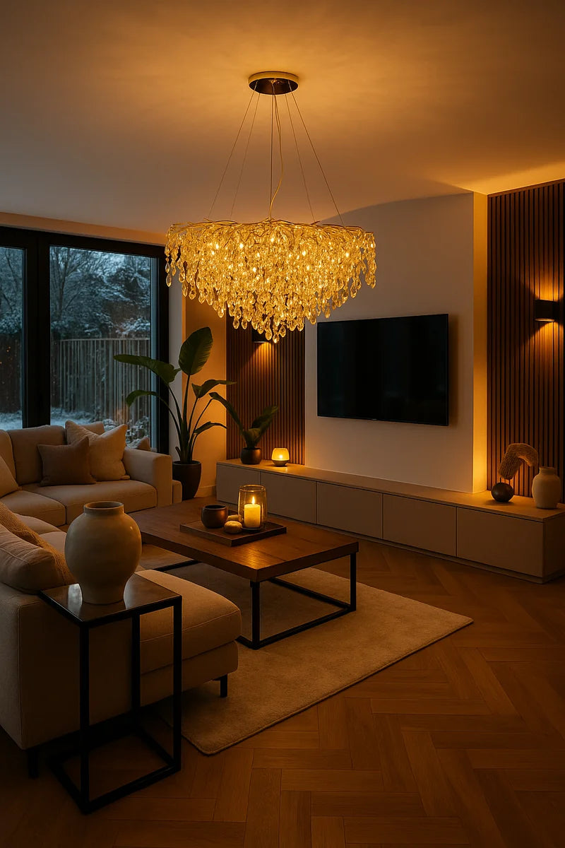 Hanglamp Reva – Kristal Goud – Ø65 cm – afbeelding 2