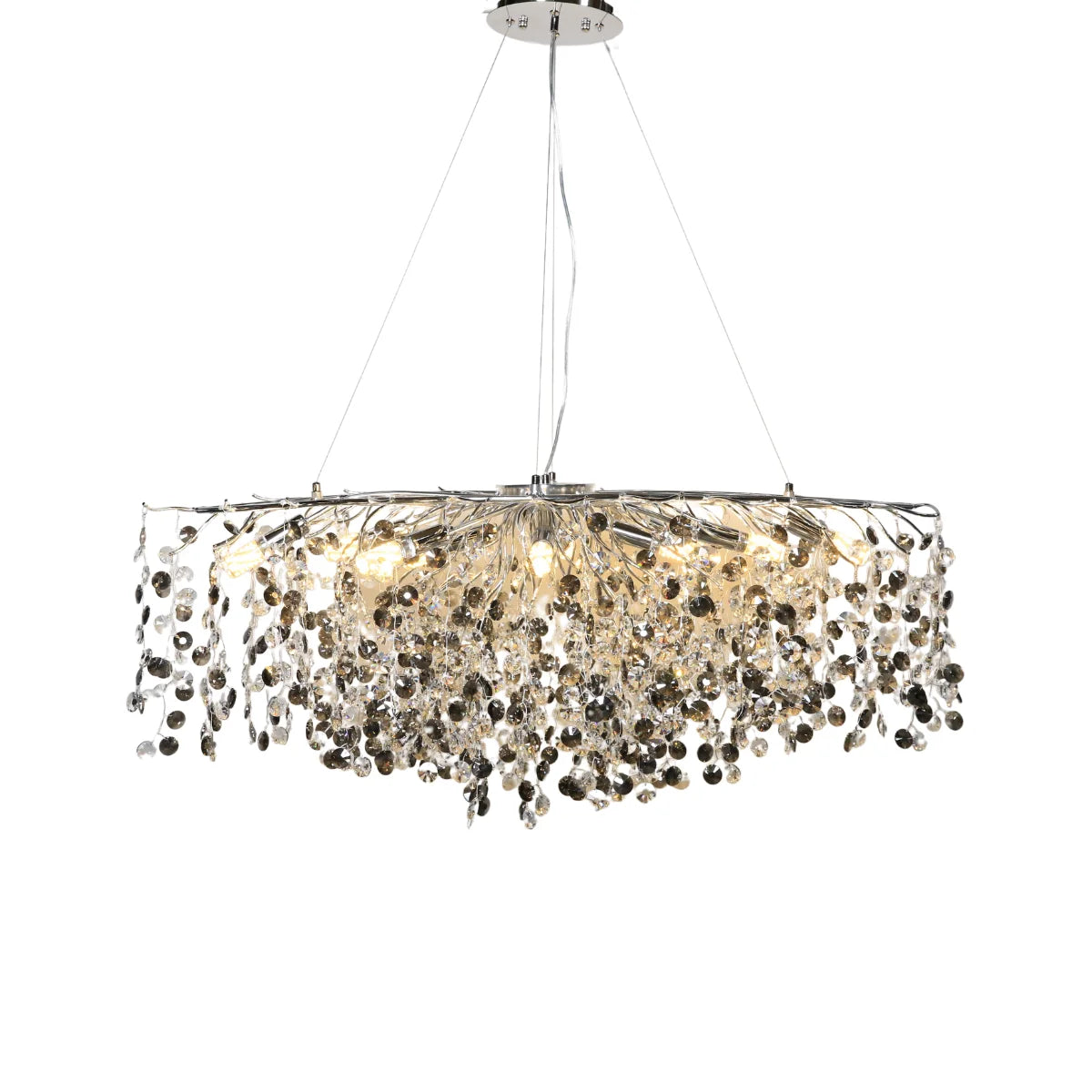Hanglamp Reva – Kristal Zilver – Eettafel 120 cm – afbeelding 2