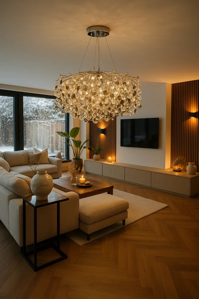 Hanglamp Reva – Kristal Zilver – Ø85 cm – afbeelding 2