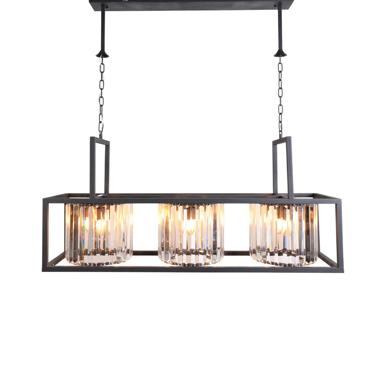 Hanglamp Rune – Kristal Zwart – 9 Lichtpunten – Eettafel
