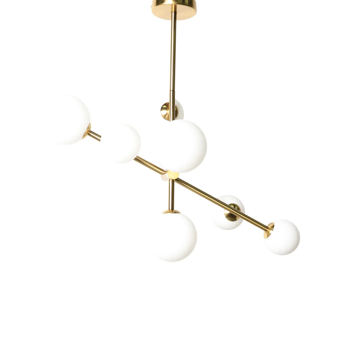 Hanglamp Sable – Roterend – 7 Lichtpunten – Opaal Glas Brushed Gold – afbeelding 3