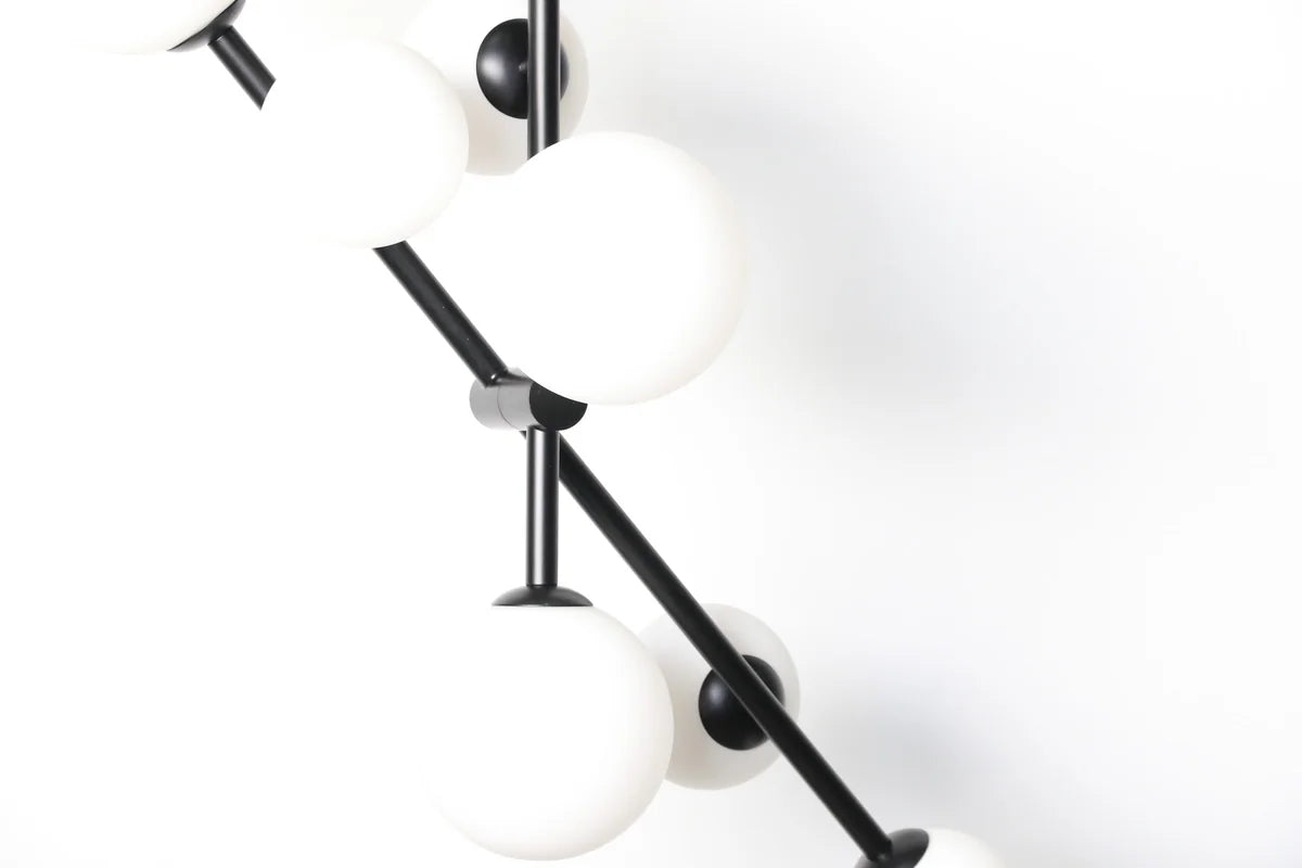 Hanglamp Sable – Roterend – 7 Lichtpunten – Opaal Glas Zwart – afbeelding 8