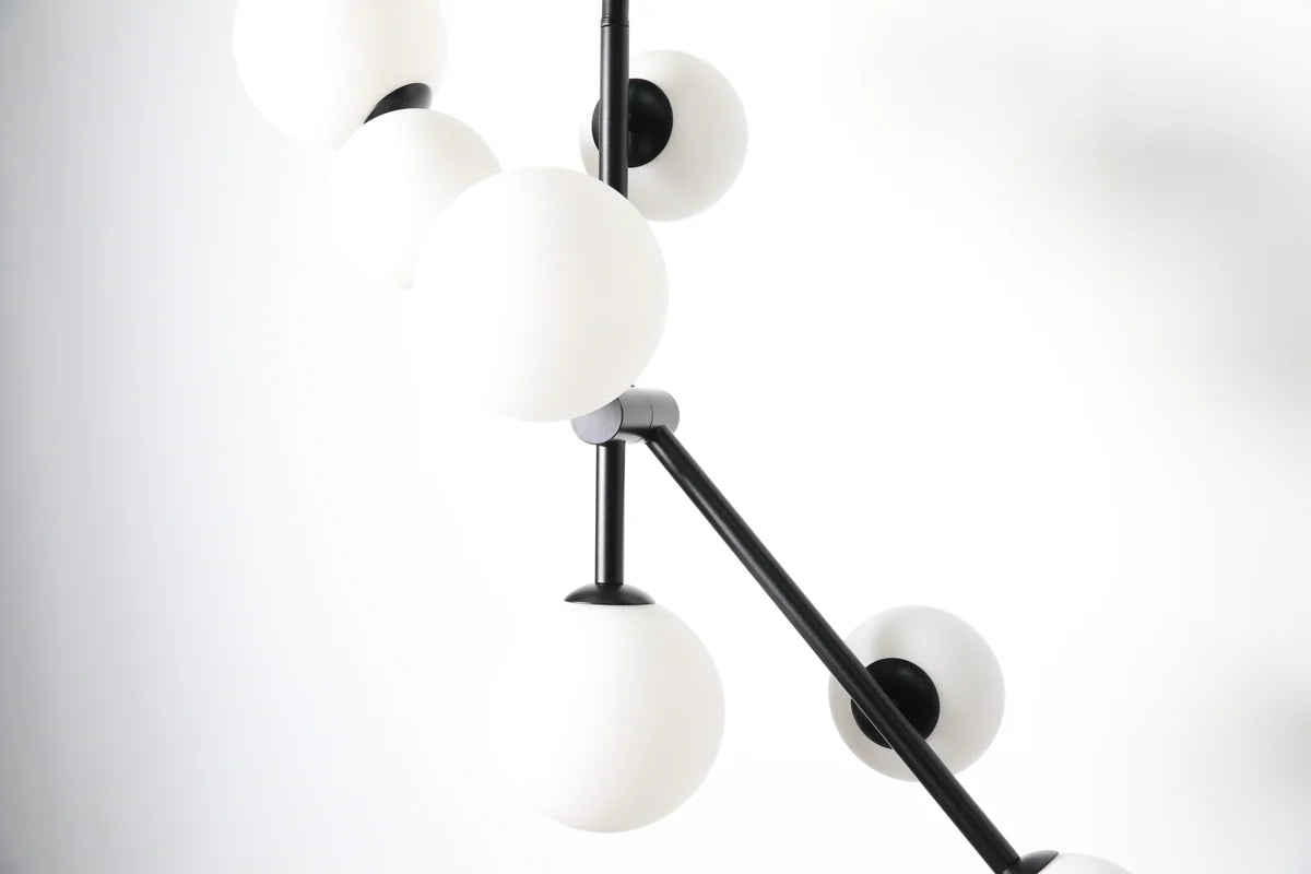 Hanglamp Sable – Roterend – 7 Lichtpunten – Opaal Glas Zwart – afbeelding 9