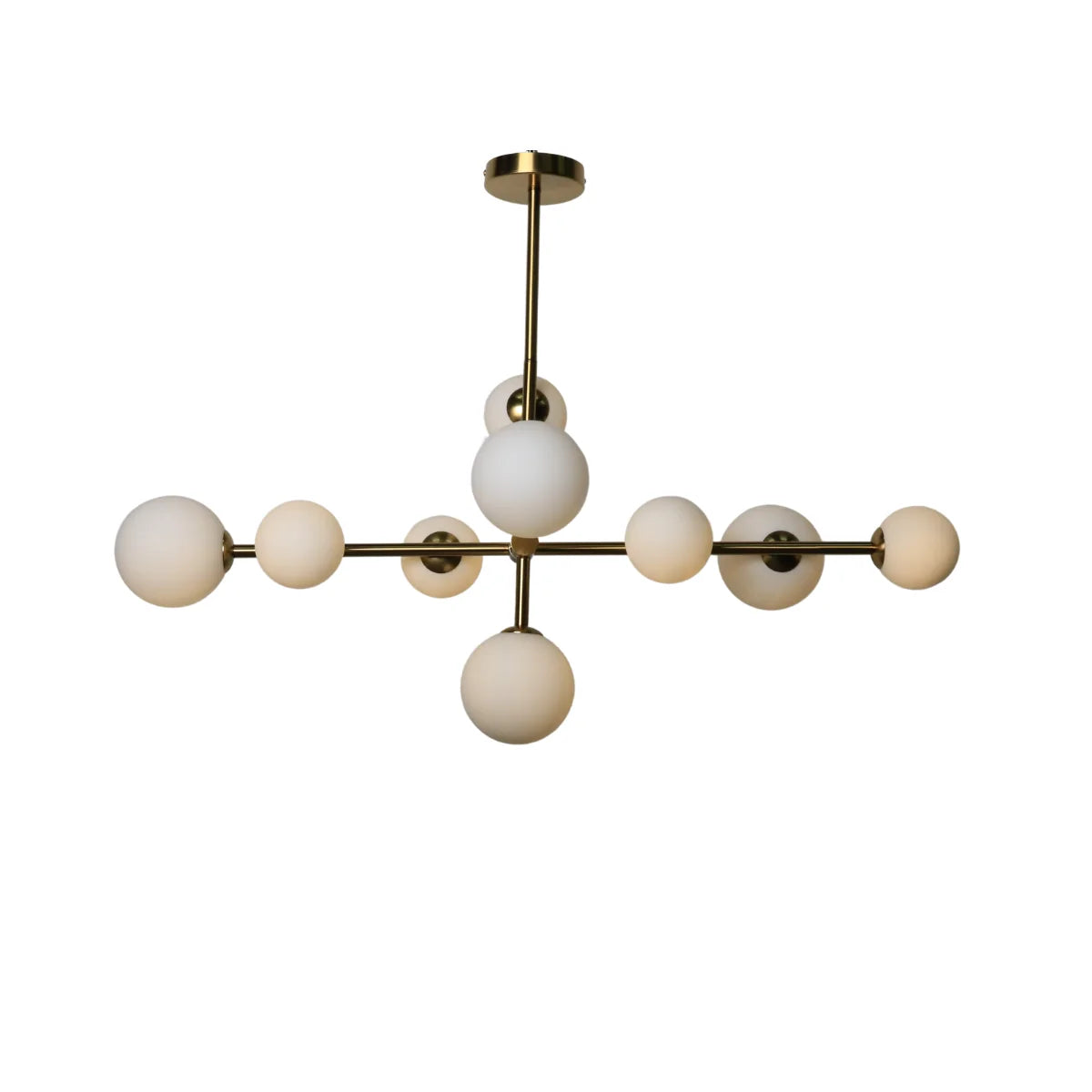 Hanglamp Sable – Roterend – 9 Lichtpunten – Opaal Glas Brushed Gold – afbeelding 3